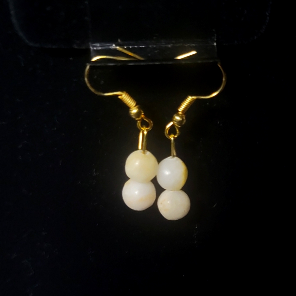 White Jade Crystal Earrings